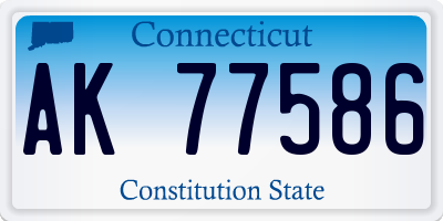 CT license plate AK77586
