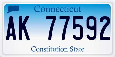 CT license plate AK77592