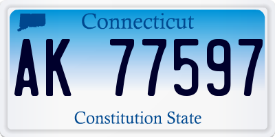CT license plate AK77597