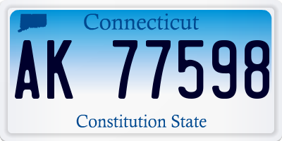 CT license plate AK77598