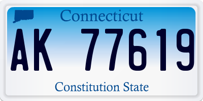 CT license plate AK77619