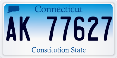 CT license plate AK77627