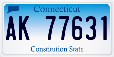 CT license plate AK77631