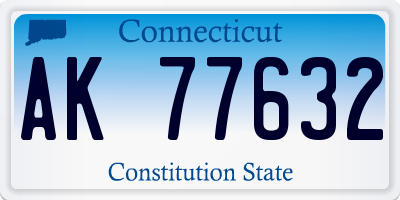 CT license plate AK77632