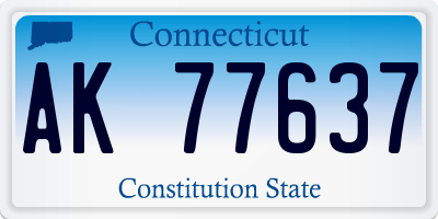 CT license plate AK77637