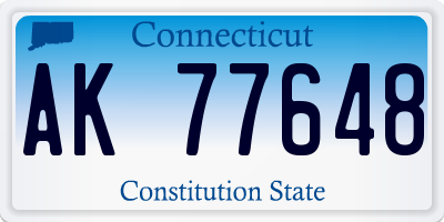 CT license plate AK77648