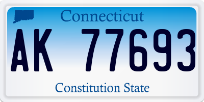 CT license plate AK77693