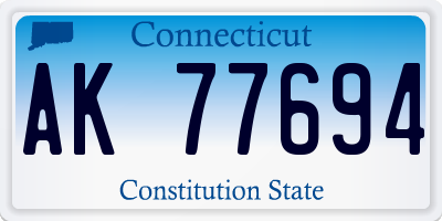 CT license plate AK77694
