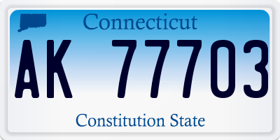 CT license plate AK77703