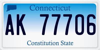 CT license plate AK77706
