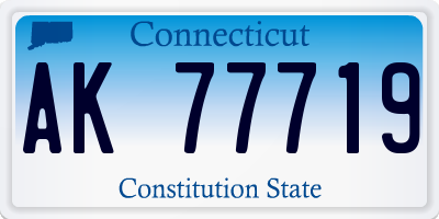 CT license plate AK77719