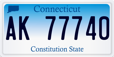 CT license plate AK77740