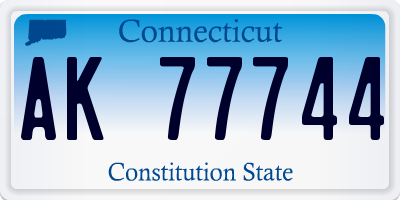 CT license plate AK77744