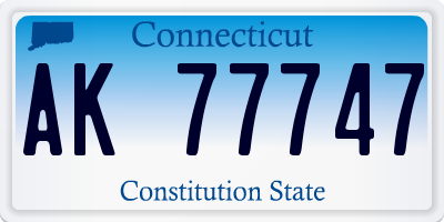 CT license plate AK77747