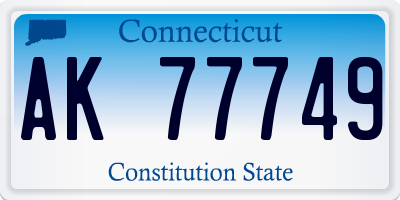 CT license plate AK77749