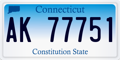 CT license plate AK77751