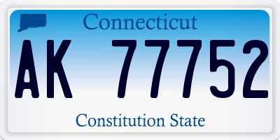 CT license plate AK77752