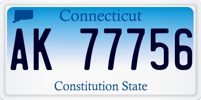 CT license plate AK77756