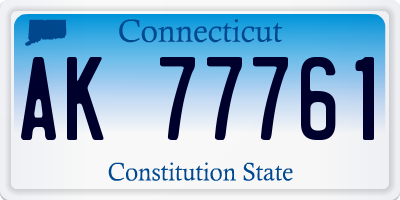 CT license plate AK77761