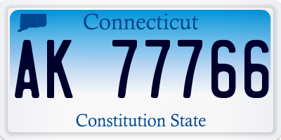 CT license plate AK77766