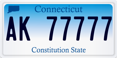 CT license plate AK77777