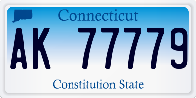 CT license plate AK77779