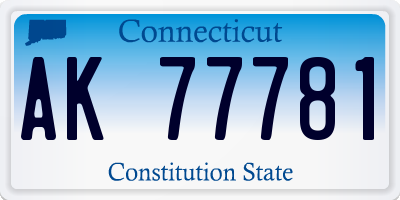 CT license plate AK77781
