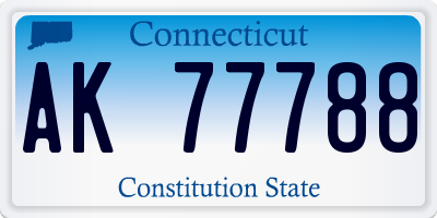 CT license plate AK77788