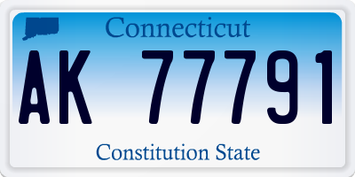 CT license plate AK77791
