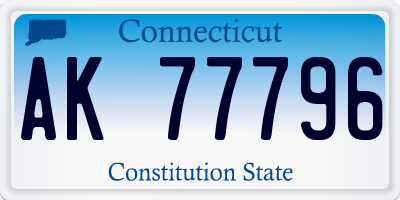 CT license plate AK77796