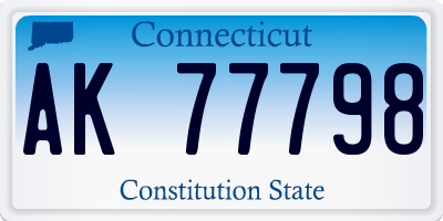 CT license plate AK77798