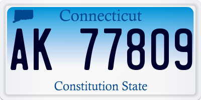 CT license plate AK77809