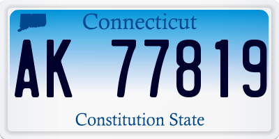 CT license plate AK77819