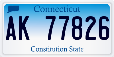 CT license plate AK77826