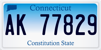 CT license plate AK77829