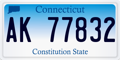 CT license plate AK77832