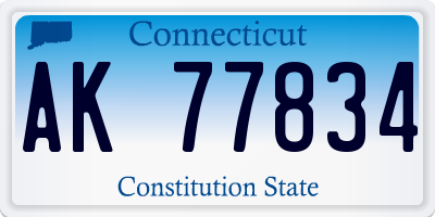 CT license plate AK77834