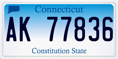 CT license plate AK77836