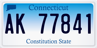CT license plate AK77841