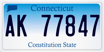 CT license plate AK77847