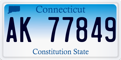 CT license plate AK77849
