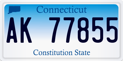 CT license plate AK77855