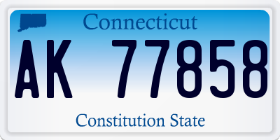 CT license plate AK77858