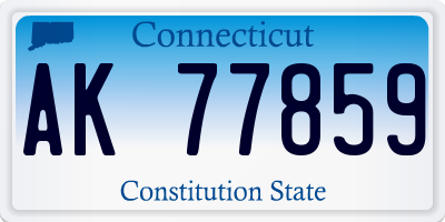 CT license plate AK77859