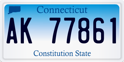 CT license plate AK77861