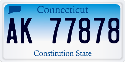 CT license plate AK77878