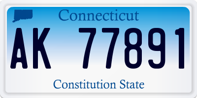 CT license plate AK77891