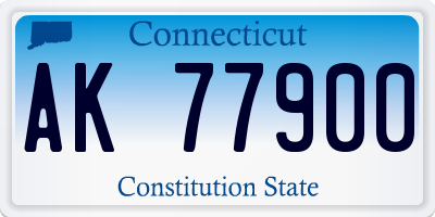CT license plate AK77900