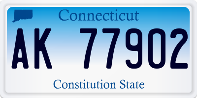 CT license plate AK77902