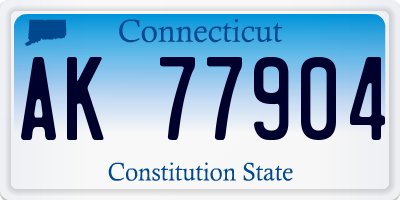 CT license plate AK77904